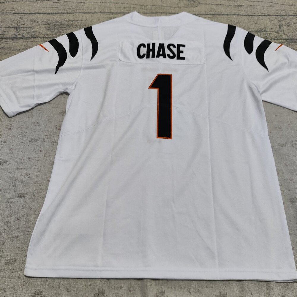 NFL Bengals #1 Chase White Tiger-Stripe Jersey - Picture 2 of 5